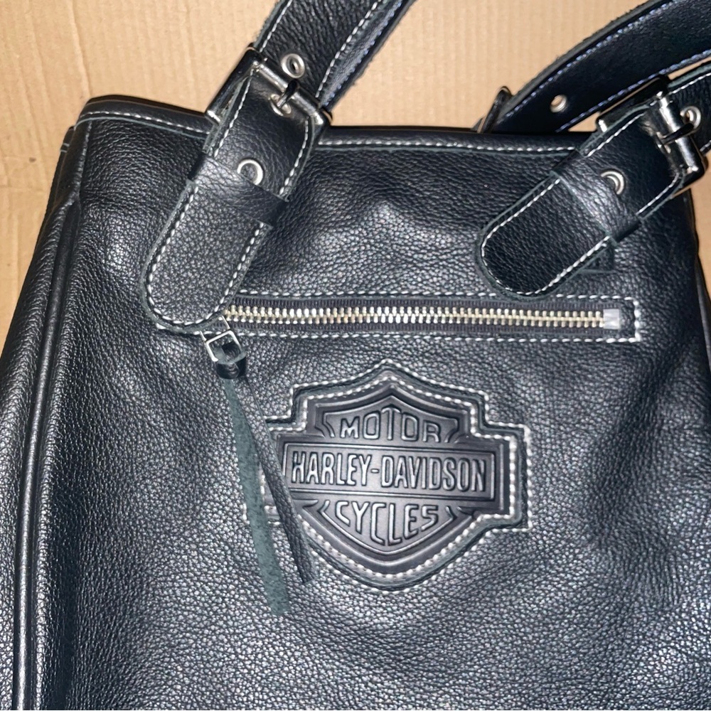Harley-Davidson Bar & Shield Patch Shoulder Bag Black Leather